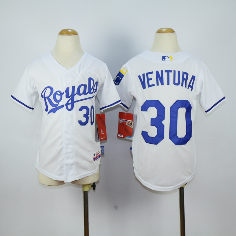 Youth Kansas City Royals #30 Ventura White MLB Jerseys->youth mlb jersey->Youth Jersey
